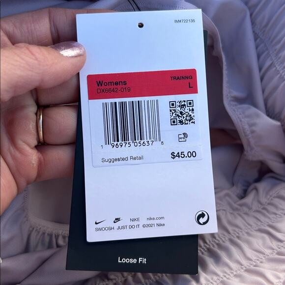 Nike Womens Platinum Violet 3" High Waist Brief Lined Shorts Size L DX6642-019 - Picture 5 of 7